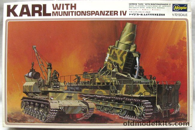 Hasegawa 1/72 Karl with Munitionspanzer IV Ausf F - German Self-Propelled Gun 54cm Morser Karl, 33 plastic model kit